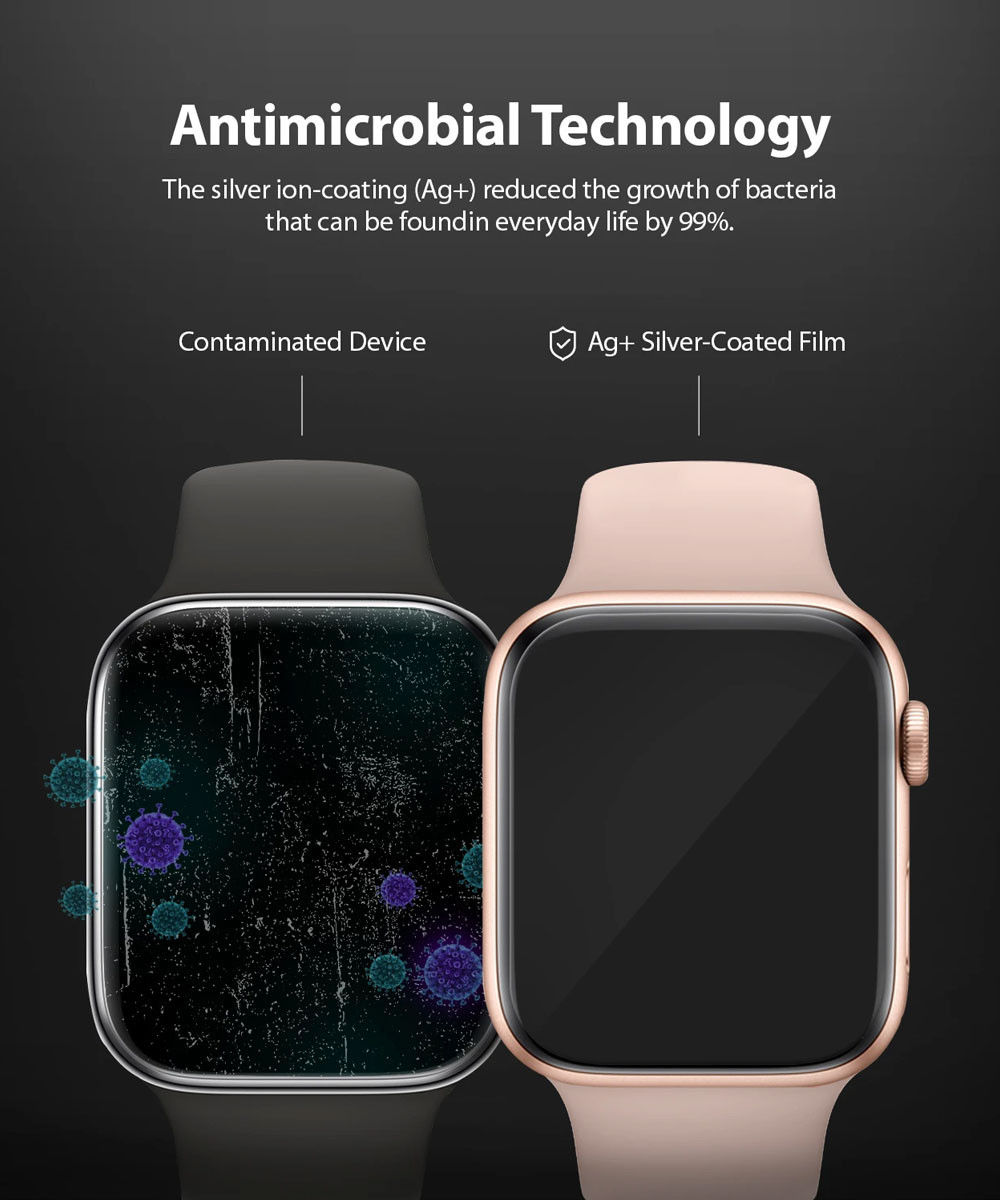 Ringke Easy Flex Apple Watch 44MM Screenprotector Folie Clear (3-Pack) afbeelding 10