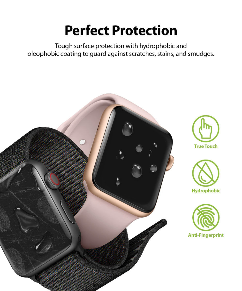 Ringke Easy Flex Apple Watch 44MM Screenprotector Folie Clear (3-Pack) afbeelding 3
