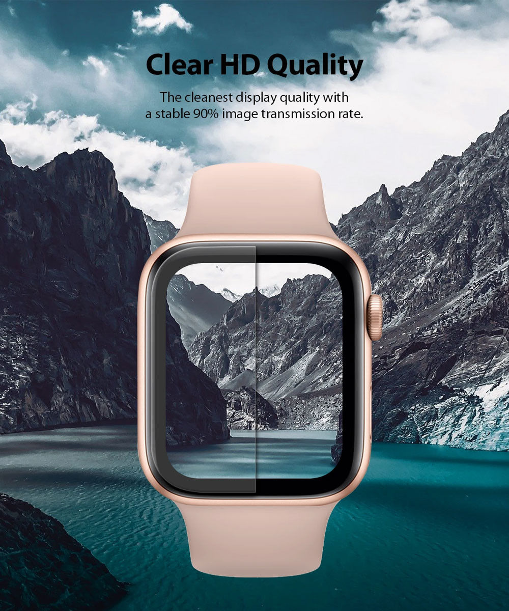 Ringke Easy Flex Apple Watch 44MM Screenprotector Folie Clear (3-Pack) afbeelding 6