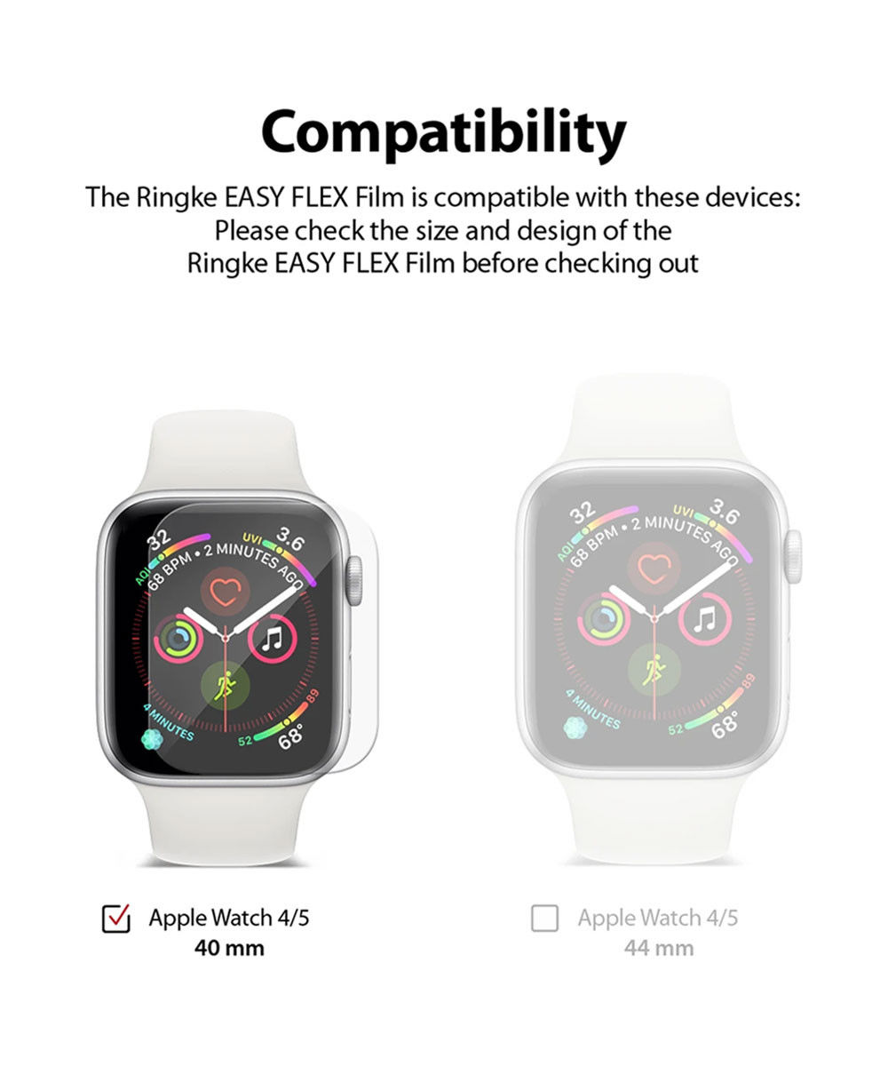 Ringke Easy Flex Apple Watch 40MM Screenprotector Folie Clear (3-Pack) afbeelding 12