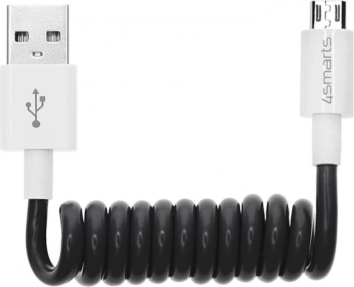 4smarts 3-in-1 Krul Kabel 80 CM Zwart afbeelding 3