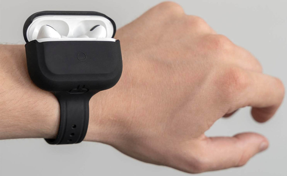 4Smarts AirPods Pro Siliconen Armband Zwart afbeelding 2