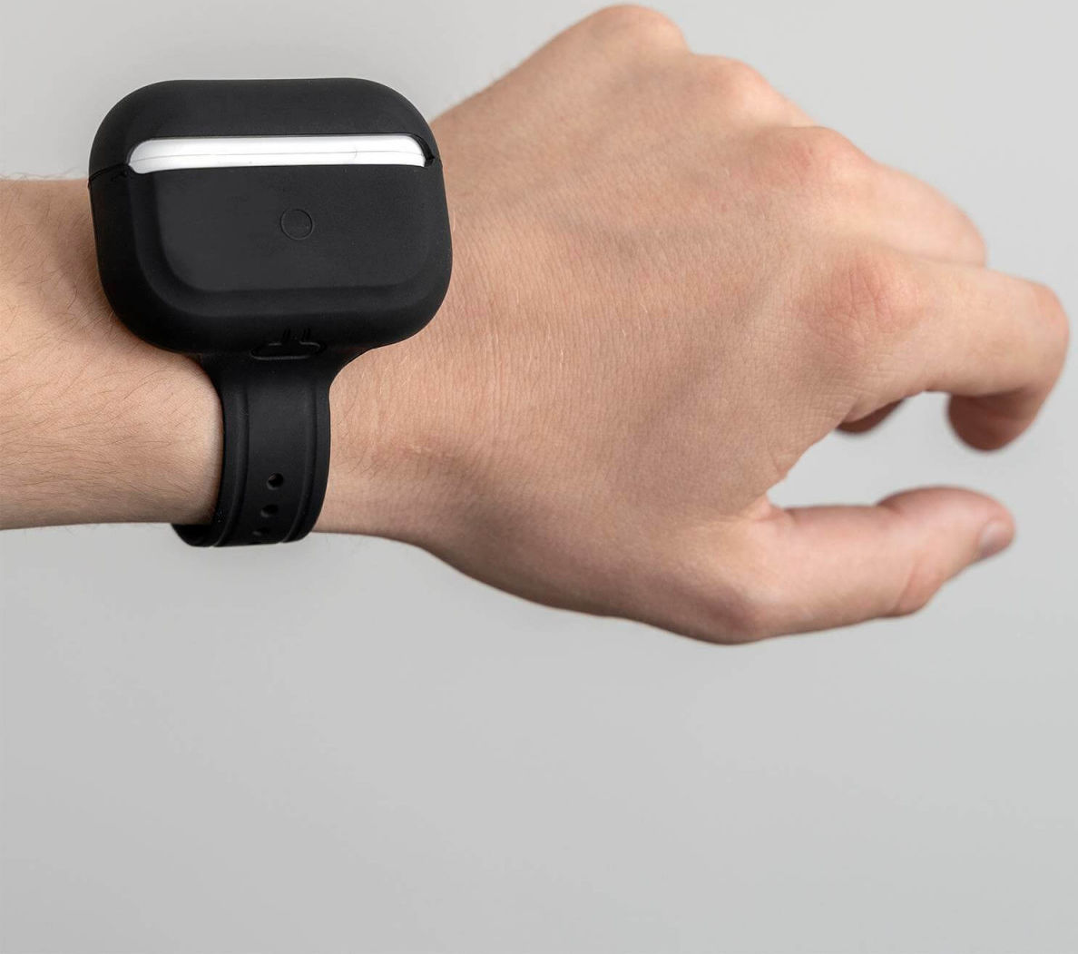 4Smarts AirPods Pro Siliconen Armband Zwart afbeelding 3