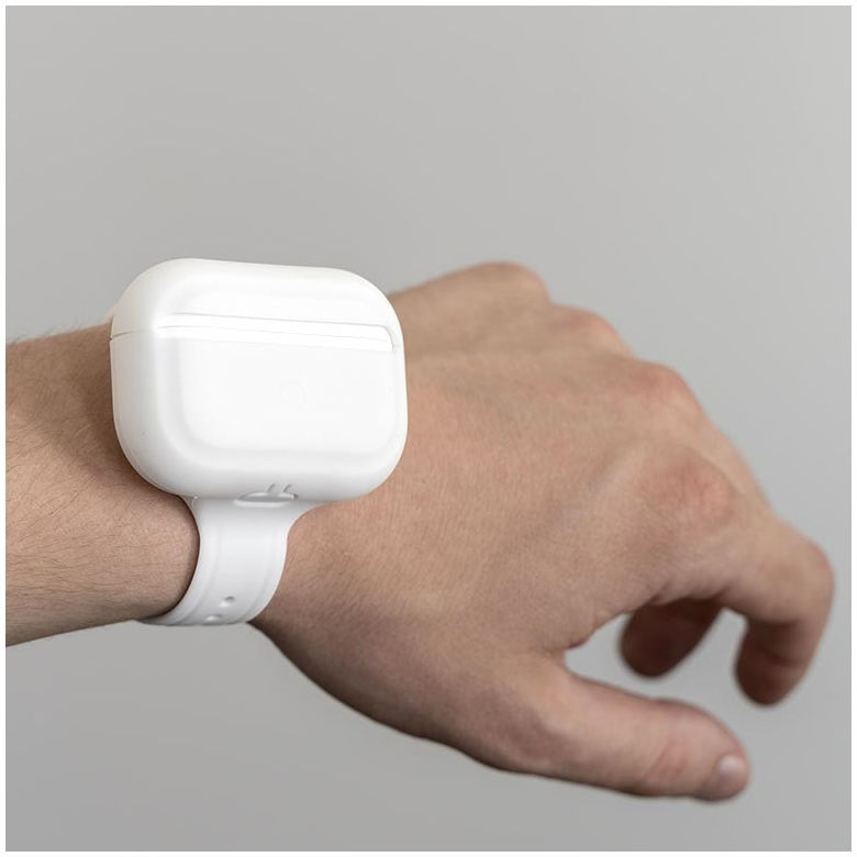 4Smarts AirPods Pro Siliconen Armband Wit afbeelding 3