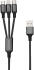 4Smarts Universele  Kabelvork 3-in-1 Kabel Zwart afbeelding 1
