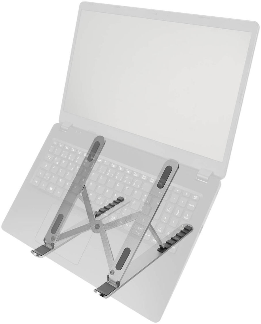 4smarts Vouwbaar Aluminium Standaard voor Laptops t/m 17 Inch afbeelding 2