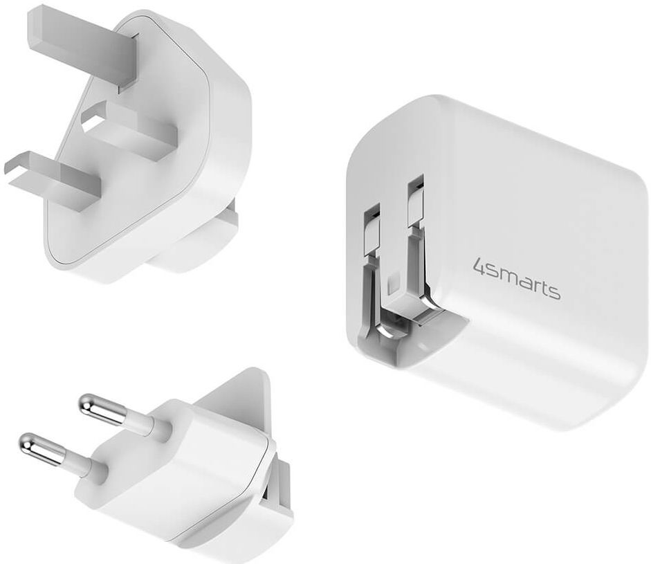 4smarts 18W Reislader Set met USB en USB-C Poort + USB-C Kabel 1.5M afbeelding 2