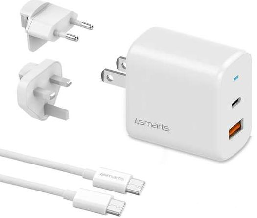 4smarts 18W Reislader Set met USB en USB-C Poort + USB-C Kabel 1.5M afbeelding 1