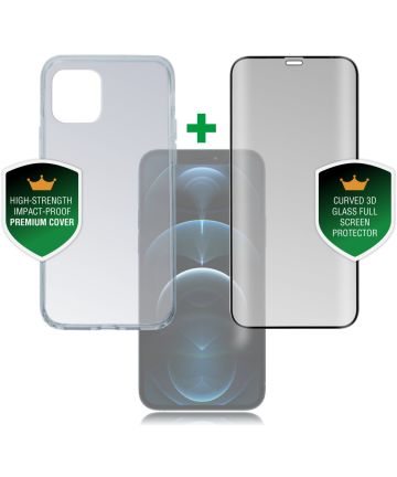 4smarts 360° Premium Protection Set Apple iPhone 12 / 12 Pro Zwart Hoesjes