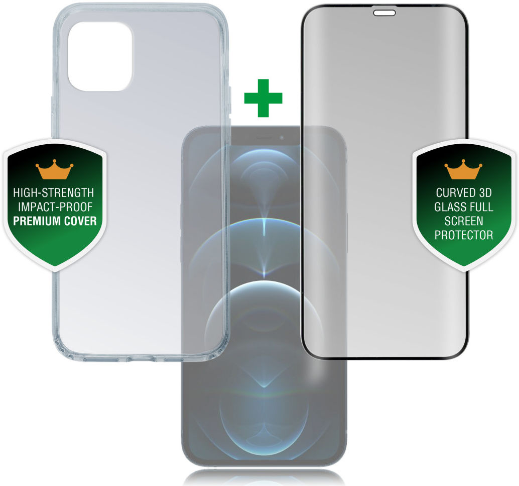 4smarts 360° Premium Protection Set Apple iPhone 12 / 12 Pro Zwart afbeelding 1