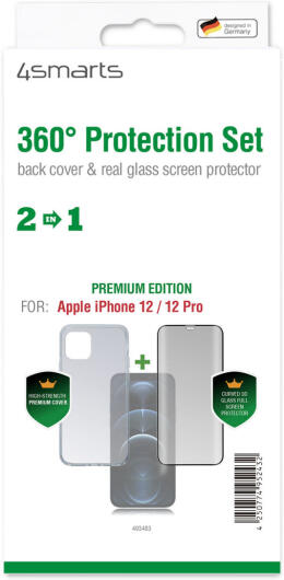 4smarts 360° Premium Protection Set Apple iPhone 12 / 12 Pro Zwart afbeelding 2