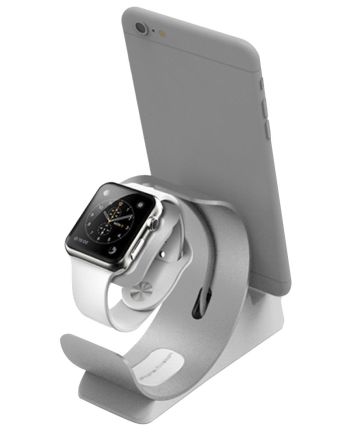 Universele Aluminium iPhone / iPad en Apple Watch Bureau Houder Zilver Houders