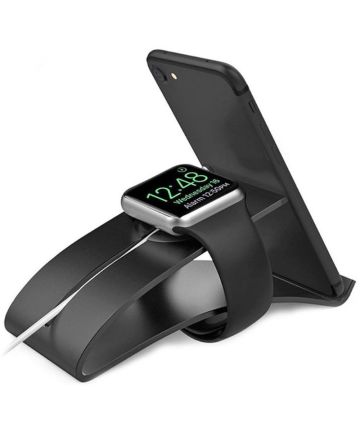 Universele Smartphone / Tablet en Apple Watch Bureau Houder Zwart Houders