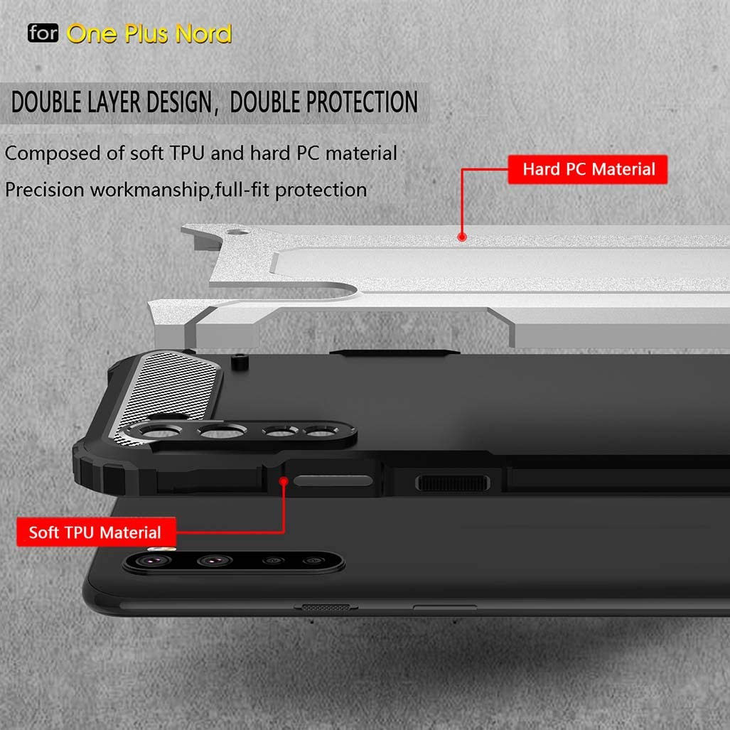 OnePlus Nord Hoesje Shock Proof Hybride Backcover Goud afbeelding 7