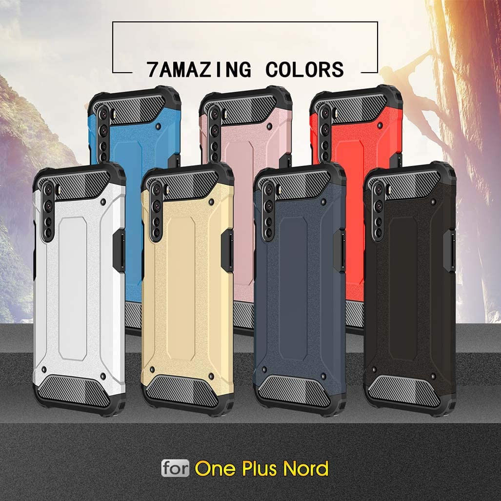 OnePlus Nord Hoesje Shock Proof Hybride Backcover Blauw afbeelding 5