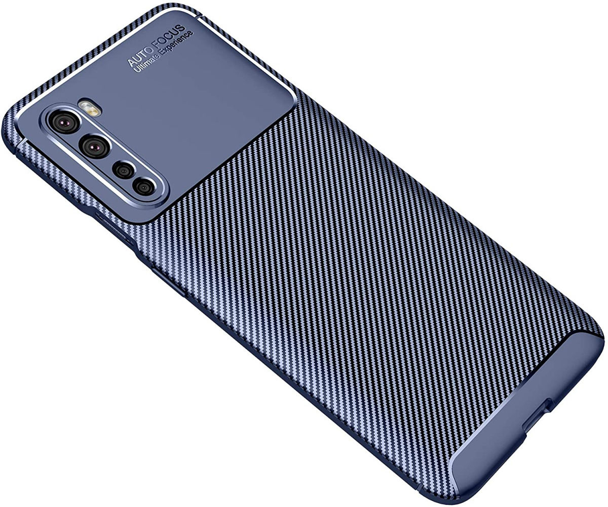 OnePlus Nord Siliconen Carbon Hoesje Blauw afbeelding 3