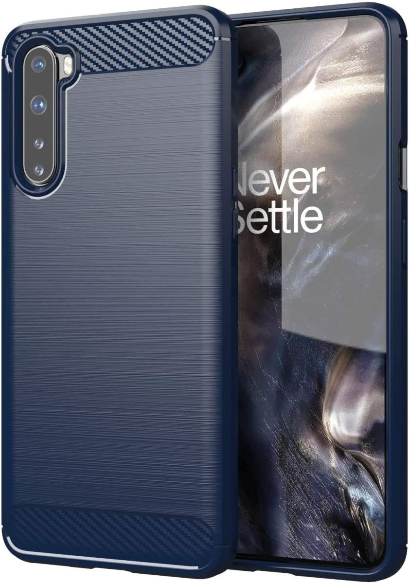 OnePlus Nord Hoesje Geborsteld TPU Flexibel Blauw afbeelding 1