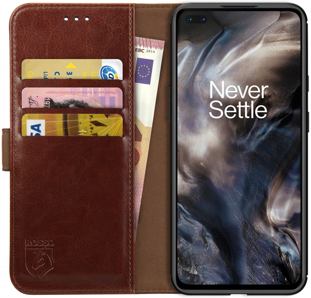 Rosso Element OnePlus Nord Hoesje Book Cover Wallet Case Bruin afbeelding 1