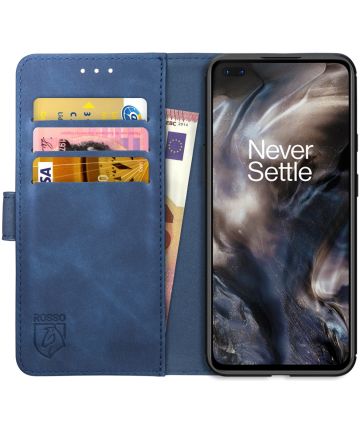 Rosso Element OnePlus Nord Hoesje Book Cover Wallet Case Blauw Hoesjes