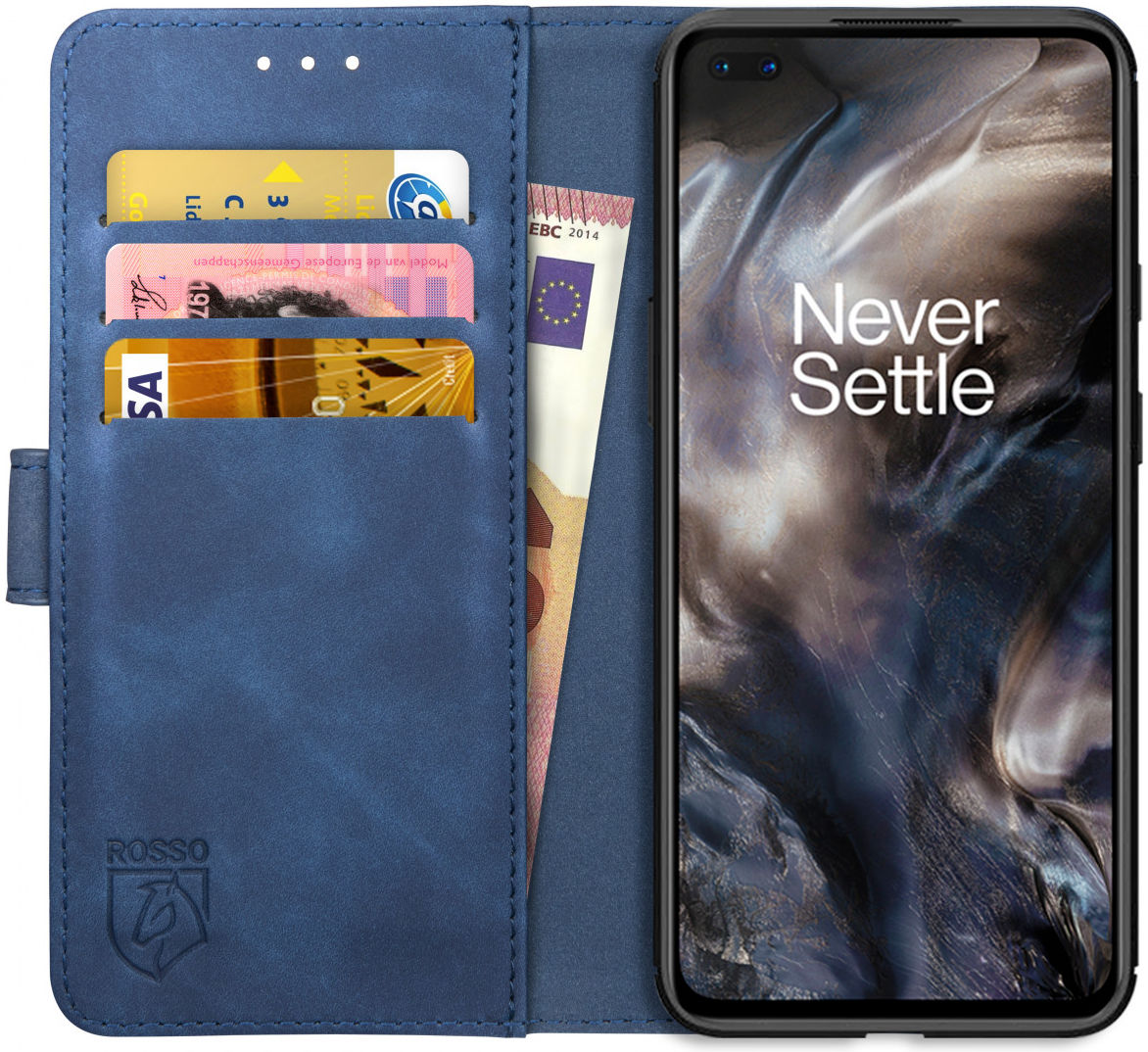 Rosso Element OnePlus Nord Hoesje Book Cover Wallet Case Blauw afbeelding 1