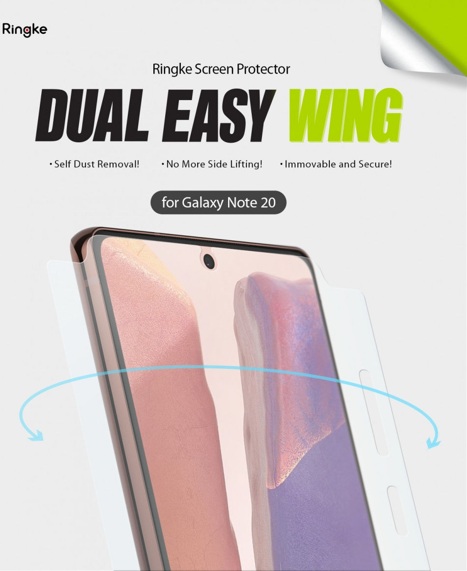 Ringke Dual Easy Wing Samsung Note 20 Screen Protector (Duo Pack) afbeelding 1