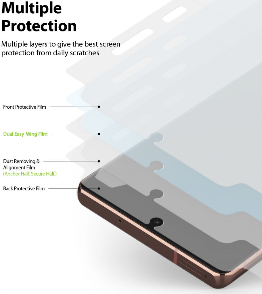Ringke Dual Easy Wing Samsung Note 20 Screen Protector (Duo Pack) afbeelding 7