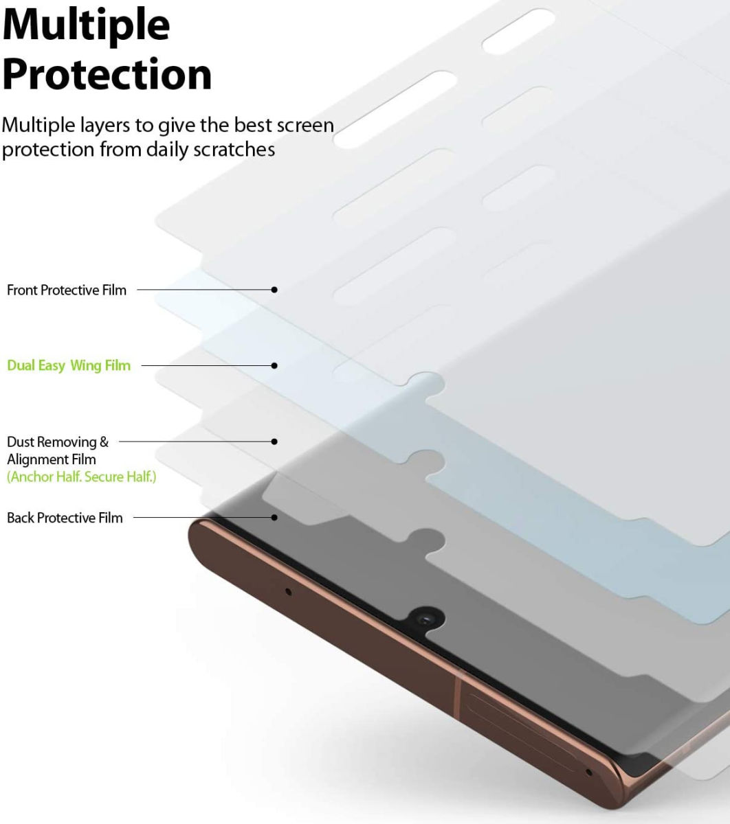 Ringke Dual Easy Wing Samsung Note 20 Ultra Screenprotector (Duo Pack) afbeelding 3