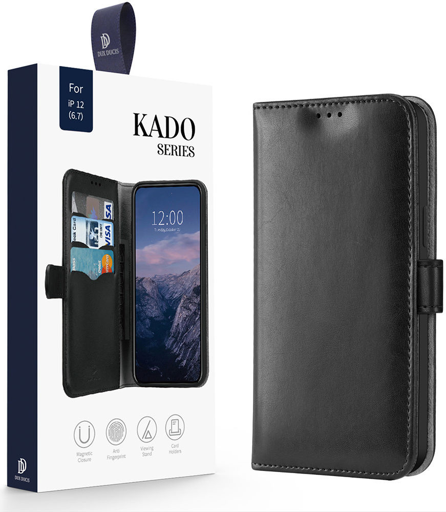 Dux Ducis Kado Series Apple iPhone 12 Pro Max Hoesje Book Case Zwart afbeelding 4