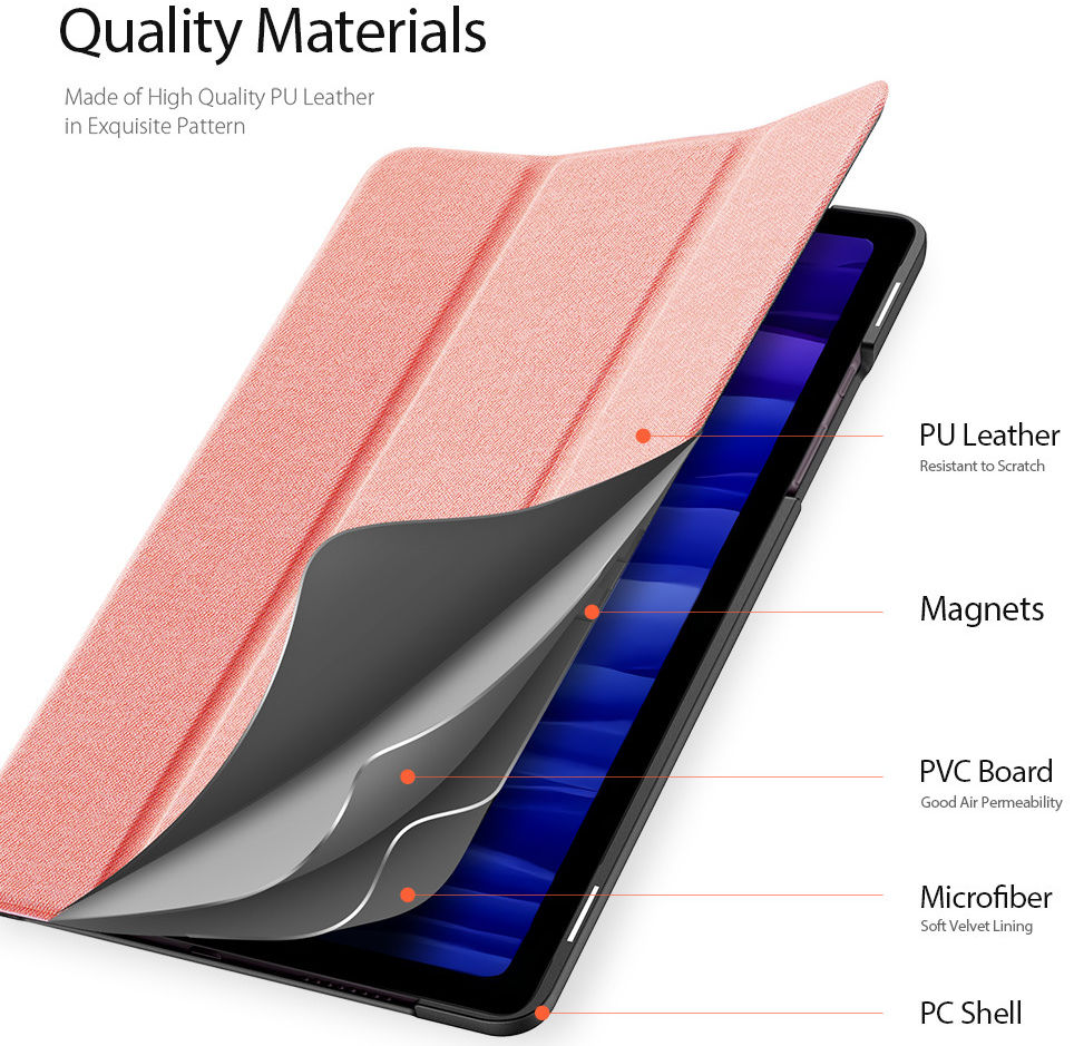 Dux Ducis Domo Series Samsung Galaxy Tab A7 (2020 / 2022) Hoes Roze afbeelding 6