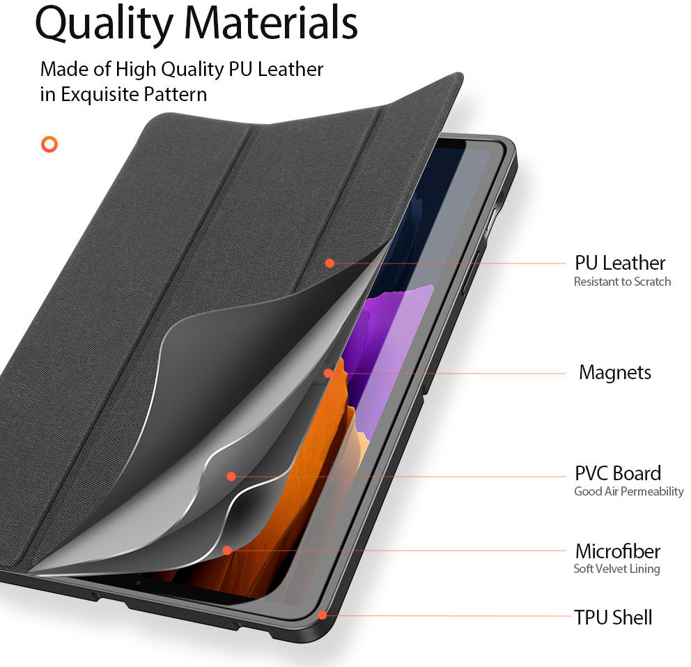 Dux Ducis Domo Series Samsung Galaxy Tab S7 Tri-fold Hoes Zwart afbeelding 6