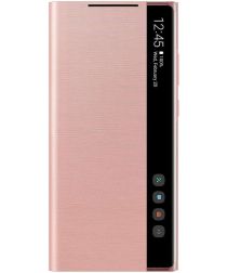 Origineel Samsung Galaxy Note 20 Hoesje Clear View Cover Roze
