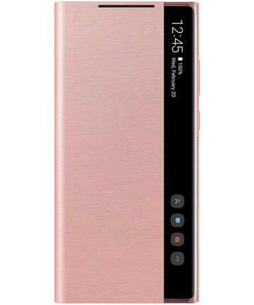 Origineel Samsung Galaxy Note 20 Hoesje Clear View Cover Roze Hoesjes