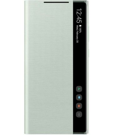 Origineel Samsung Galaxy Note 20 Hoesje Clear View Cover Mint Groen Hoesjes