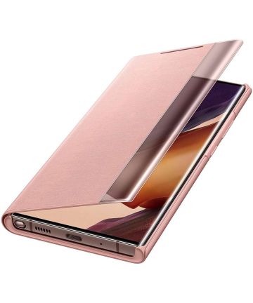 Origineel Samsung Galaxy Note 20 Ultra Hoesje Clear View Cover Bruin Hoesjes