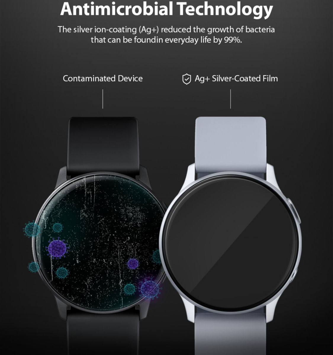 Ringke Easy Flex - Samsung Watch Active 2 44MM Screenprotector (3-Pack) afbeelding 10
