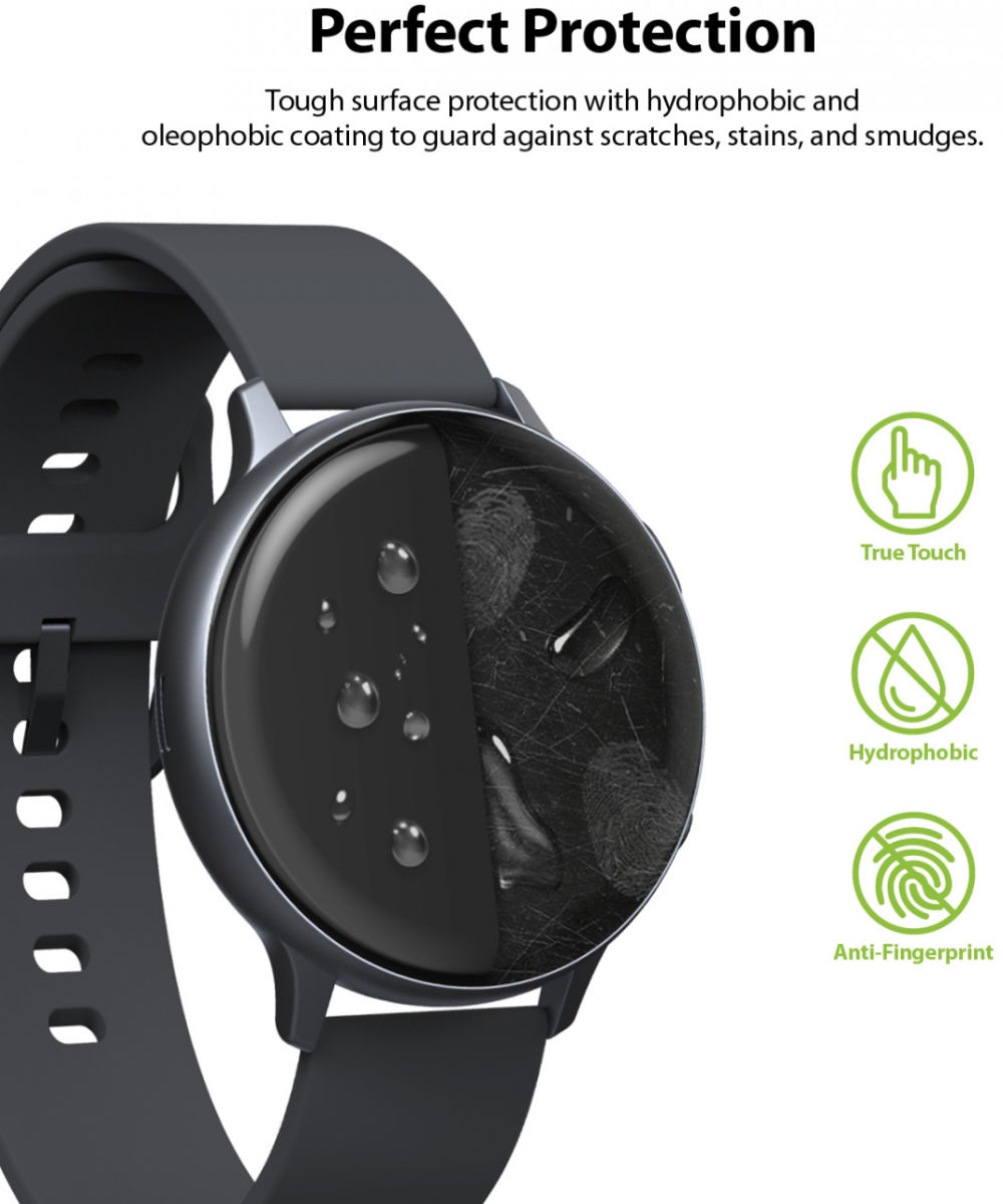 Ringke Easy Flex - Samsung Watch Active 2 44MM Screenprotector (3-Pack) afbeelding 3