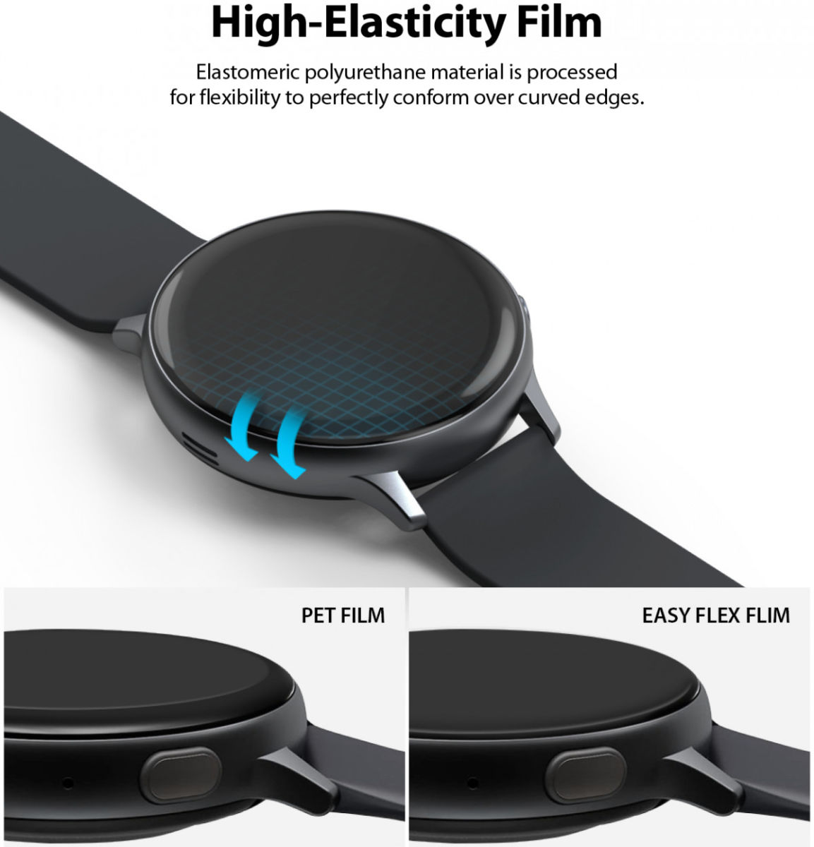 Ringke Easy Flex - Samsung Watch Active 2 44MM Screenprotector (3-Pack) afbeelding 5