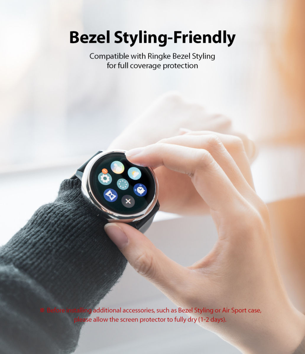 Ringke Easy Flex - Samsung Watch Active 2 44MM Screenprotector (3-Pack) afbeelding 8