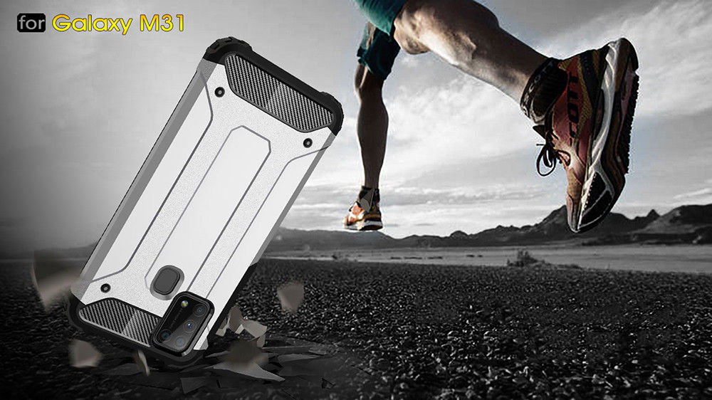 Samsung Galaxy M31 Hoesje Shock Proof Hybride Back Cover Zwart afbeelding 14