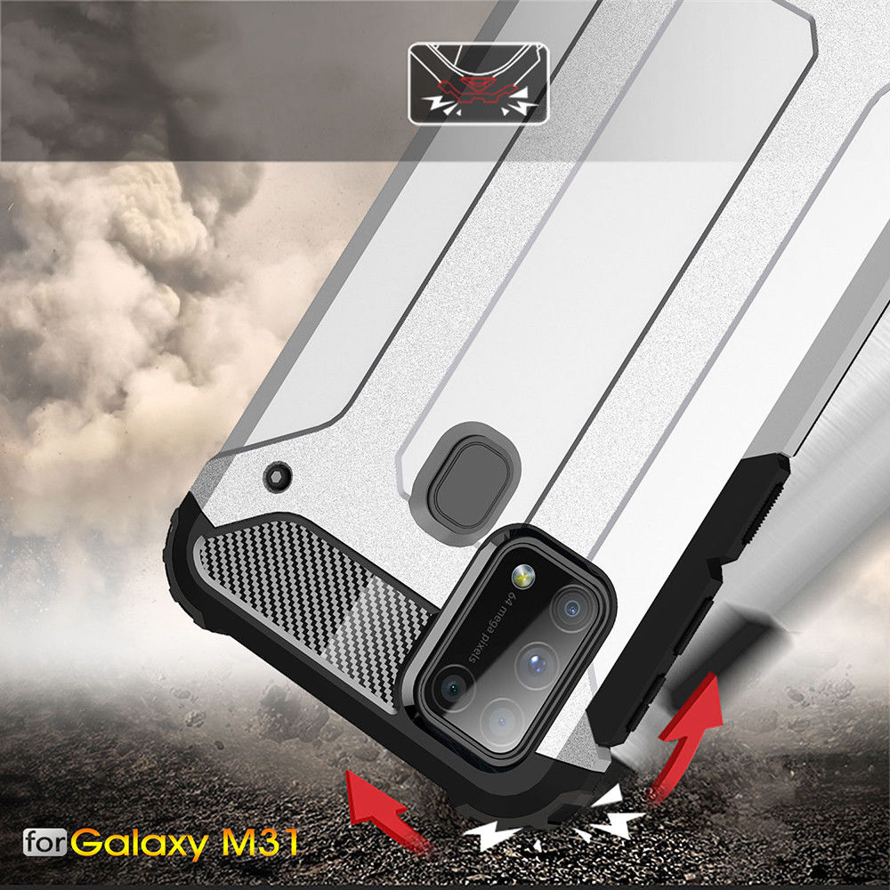 Samsung Galaxy M31 Hoesje Shock Proof Hybride Back Cover Zwart afbeelding 8