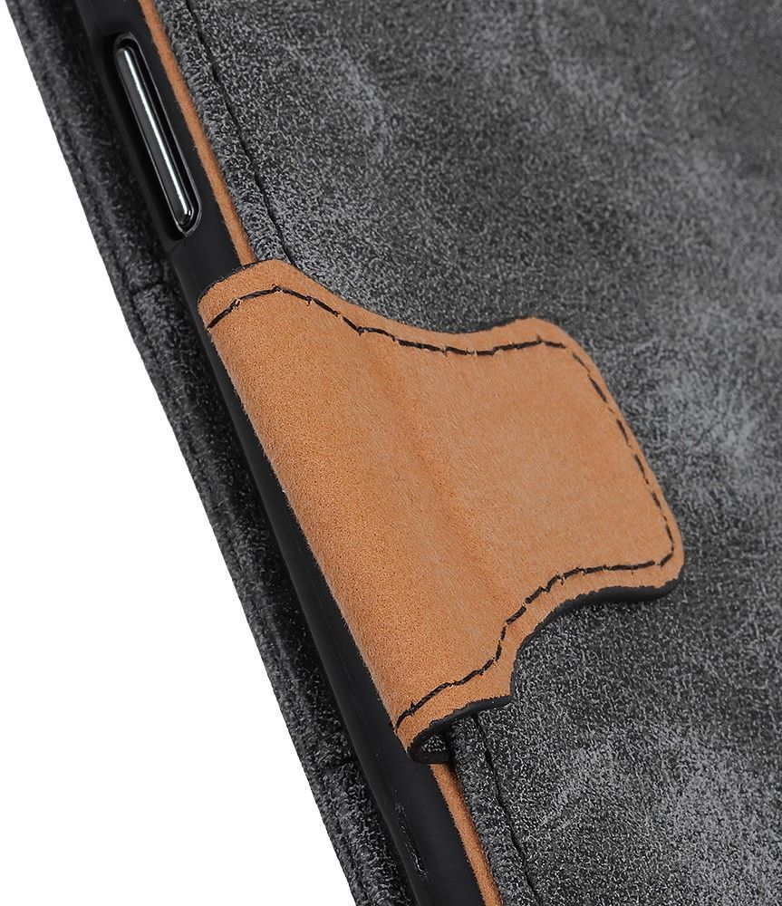 Samsung Galaxy A31 Hoesje Vintage Wallet Kunstleer Book Case Grijs afbeelding 11