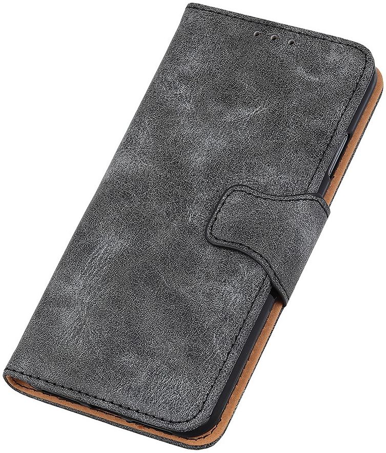 Samsung Galaxy A31 Hoesje Vintage Wallet Kunstleer Book Case Grijs afbeelding 6
