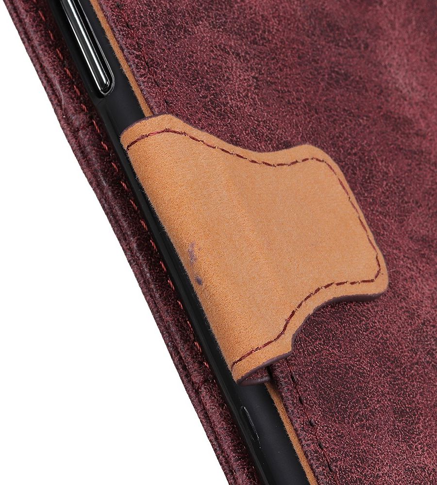 Samsung Galaxy A31 Hoesje Vintage Wallet Kunstleer Book Case Rood afbeelding 11