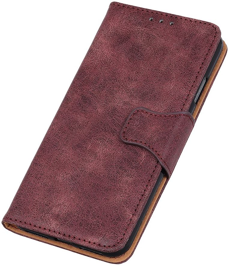 Samsung Galaxy A31 Hoesje Vintage Wallet Kunstleer Book Case Rood afbeelding 6