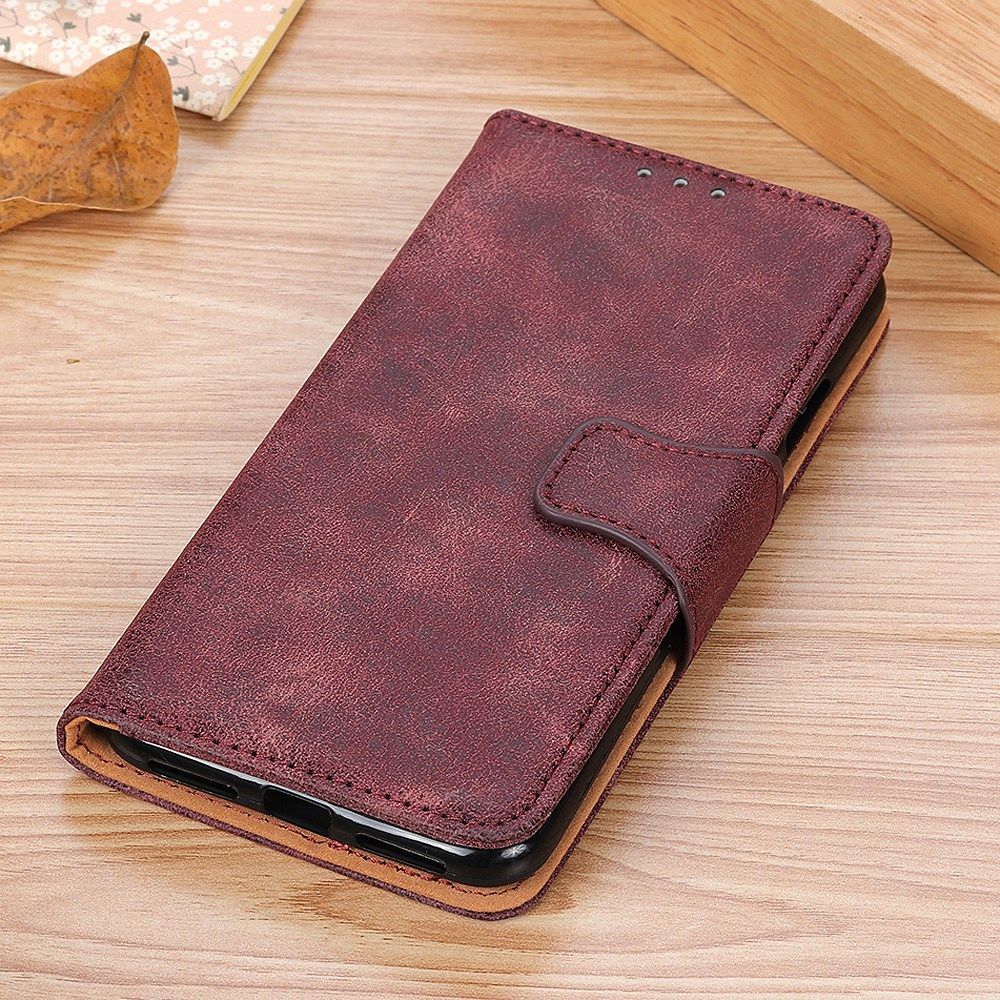 Samsung Galaxy A31 Hoesje Vintage Wallet Kunstleer Book Case Rood afbeelding 4