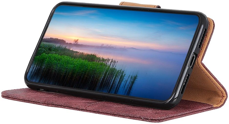 Samsung Galaxy A31 Hoesje Vintage Wallet Kunstleer Book Case Rood afbeelding 8