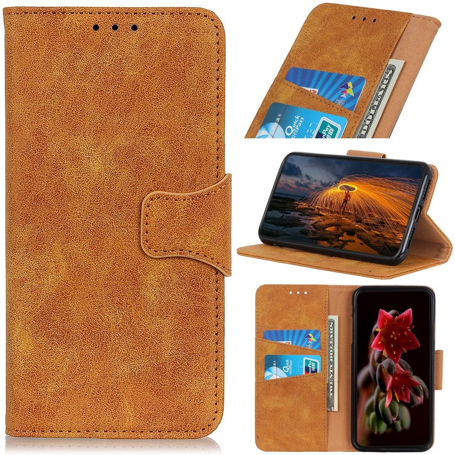 Samsung Galaxy A31 Hoesje Vintage Wallet Kunstleer Book Case Bruin afbeelding 12