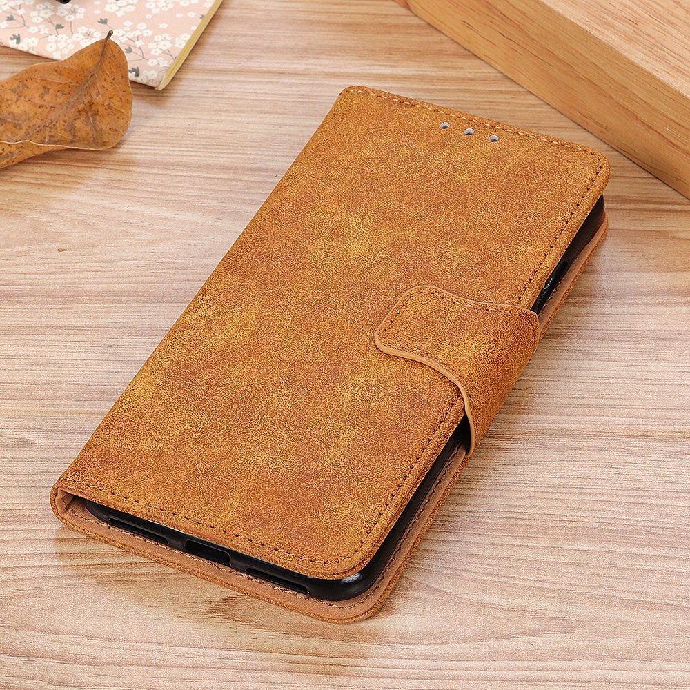 Samsung Galaxy A31 Hoesje Vintage Wallet Kunstleer Book Case Bruin afbeelding 4