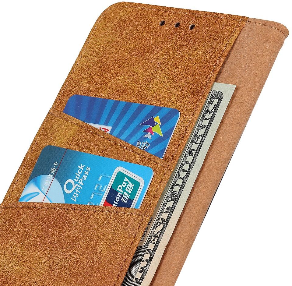 Samsung Galaxy A31 Hoesje Vintage Wallet Kunstleer Book Case Bruin afbeelding 3