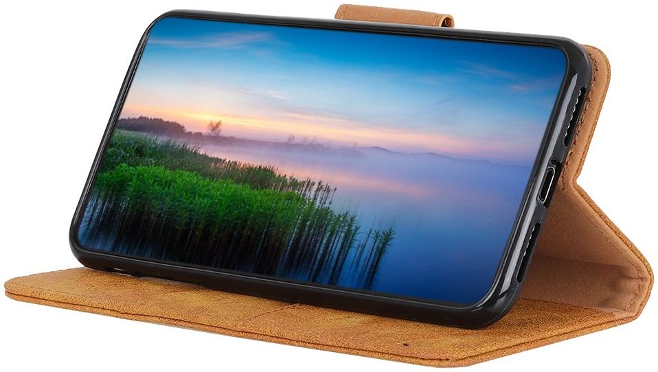 Samsung Galaxy A31 Hoesje Vintage Wallet Kunstleer Book Case Bruin afbeelding 8